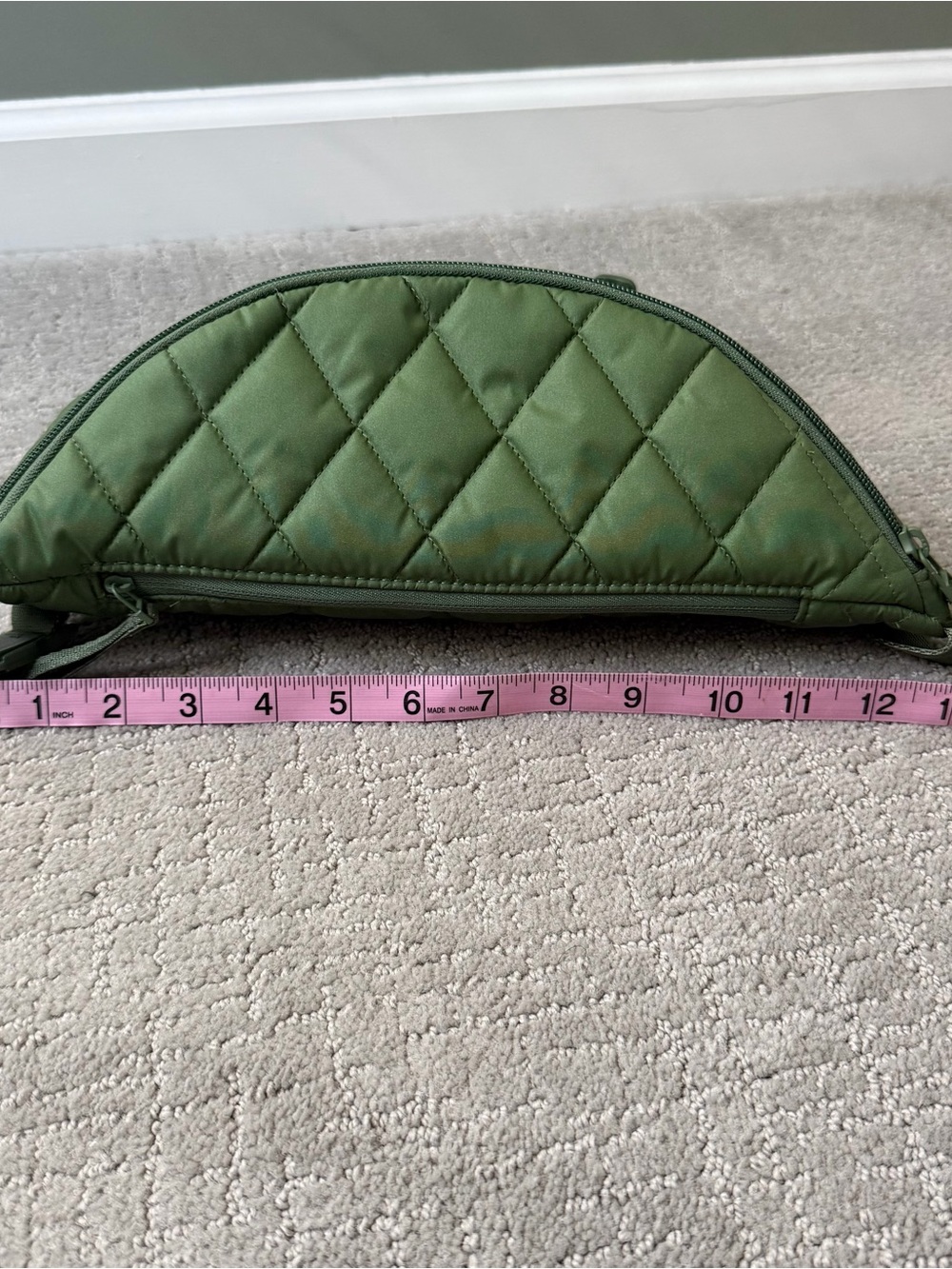 Vera Bradley Medium Crescent Sling Crossbody in Pearlized Cedar Green - Picture 7 of 7
